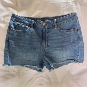 Old Navy Denim Shorts Womens 14 Blue Excellent High Rise OG Straight Cut Off